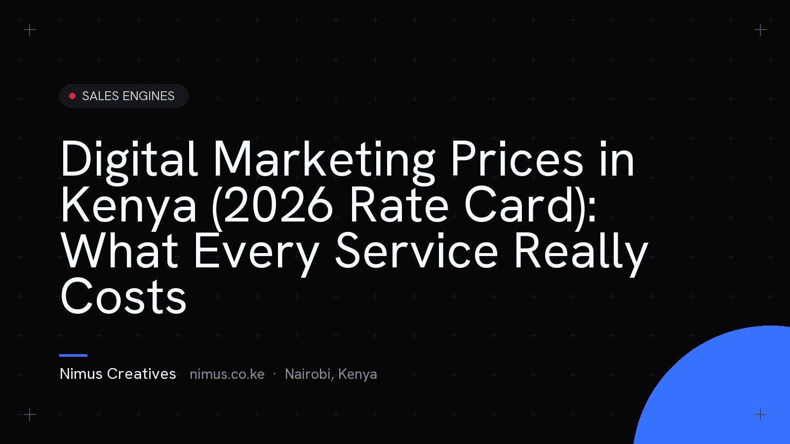 Digital Marketing Prices in Kenya (2026 Rate Card): What Every Service Really Costs